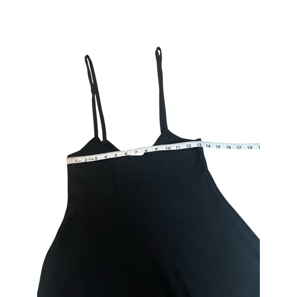Black Knit Ribbed Short Stretch Mini Jumper Dress S - Picture 9 of 9